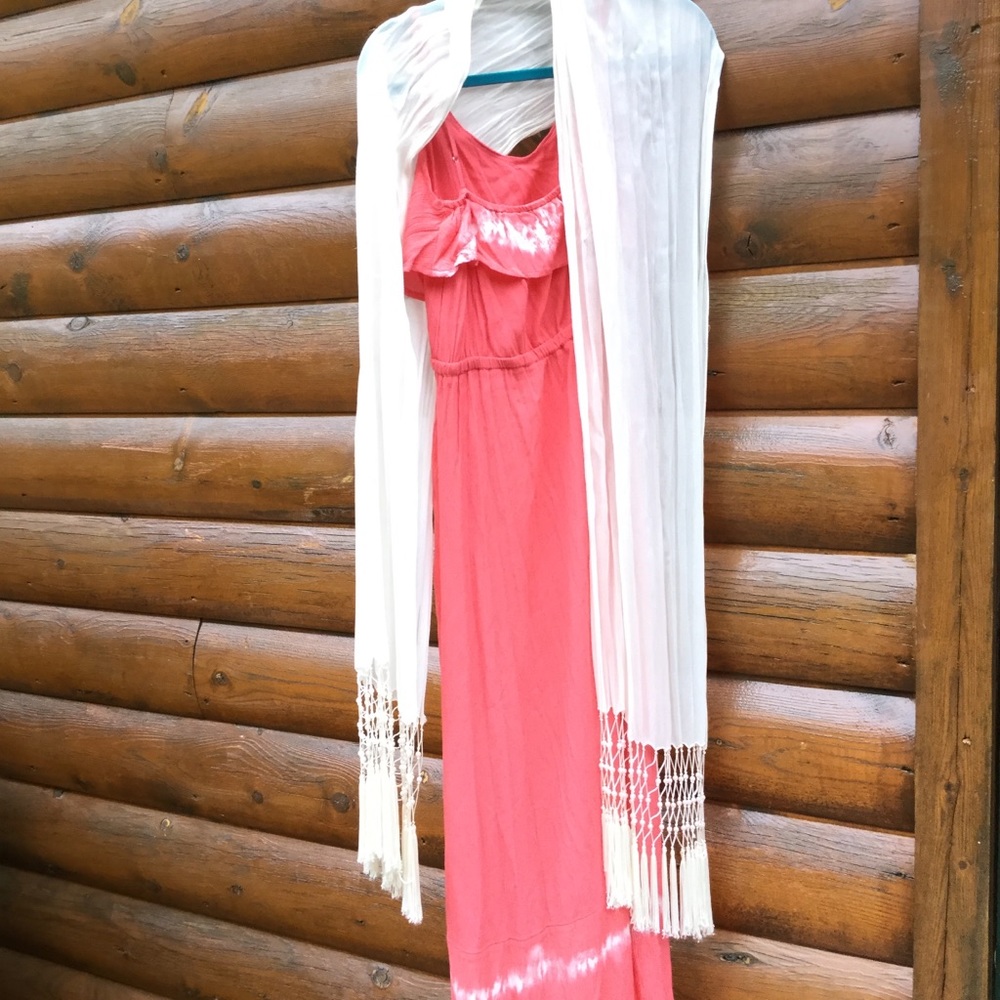 Tie Dye Maxi DRESS Mudd CORAL Dress 👗